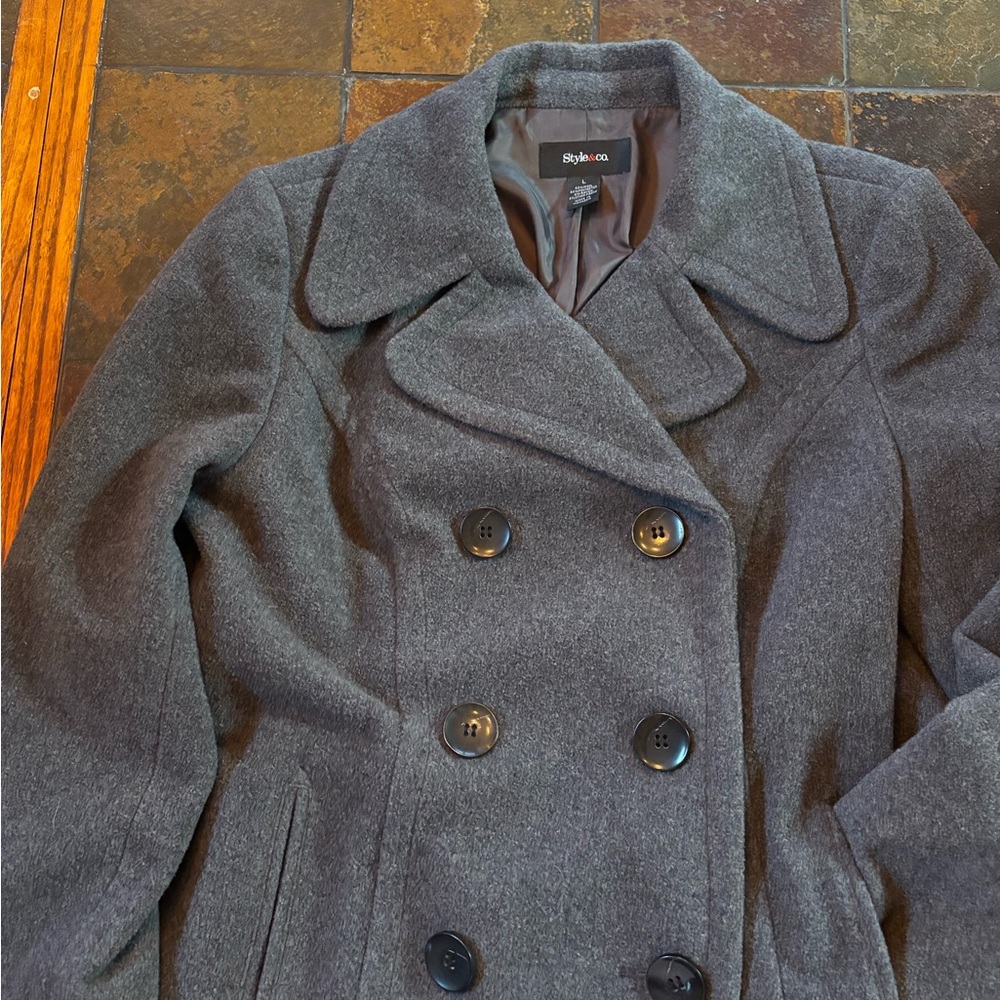 Style&co. Women's Gray Peacoat